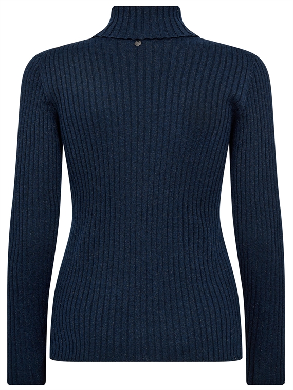 Mos Mosh Rib Lux Rullekrave Strik, Pageant Blue 